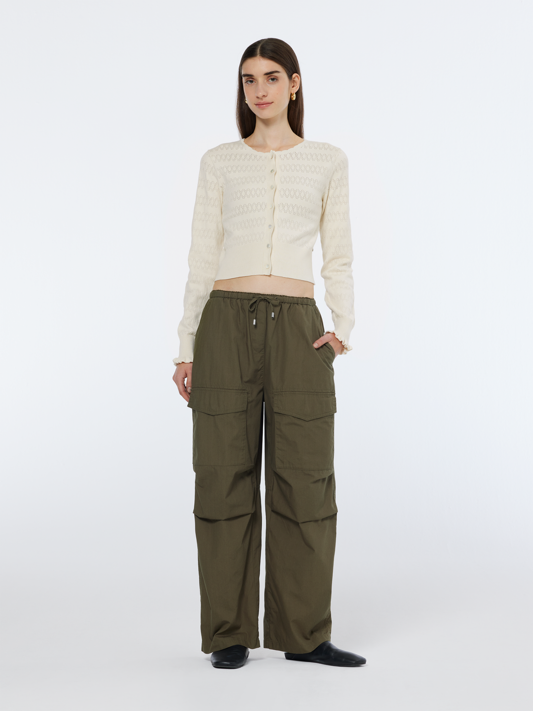 Ivy mid-rise wide-leg cargo pant