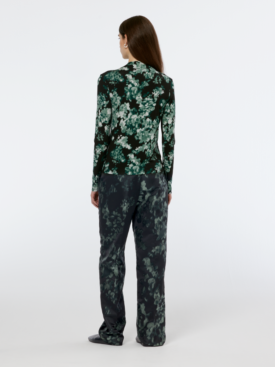 Ripple floral jacquard straight leg pant