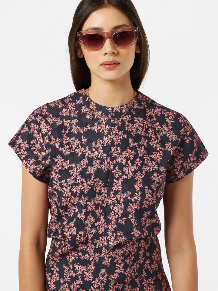 Midi Satin Jacquard Dress