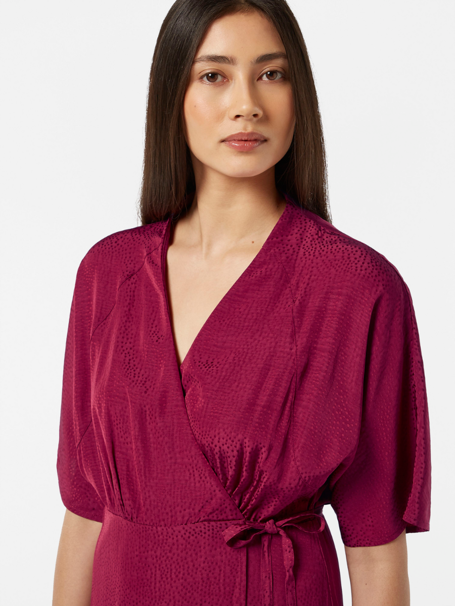 Midi Wrap Dress in Viscose jacquard