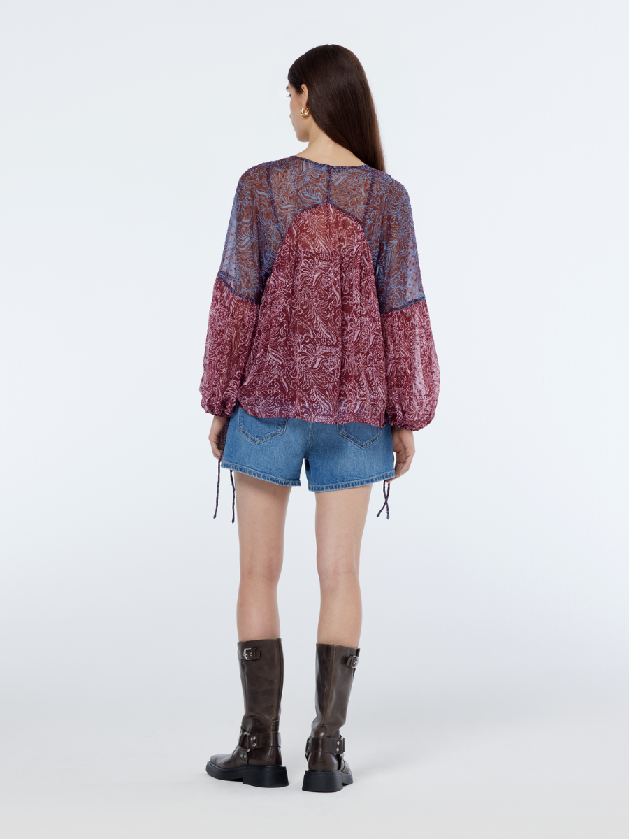 Printed Fil Coupe Top