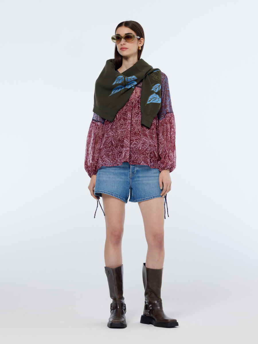 Printed Fil Coupe Top