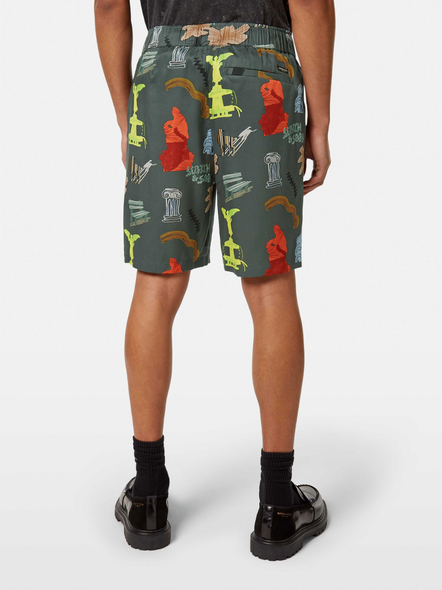 Fave - Printed Tencel relaxed fit bermuda short