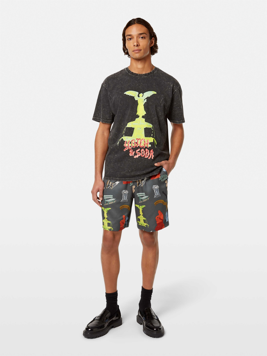 Fave - Printed Tencel relaxed fit bermuda short