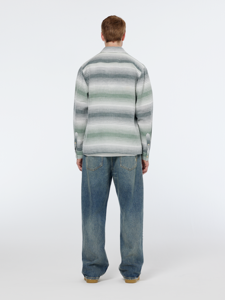 Relaxed-Fit Stripe Waffle Shirt