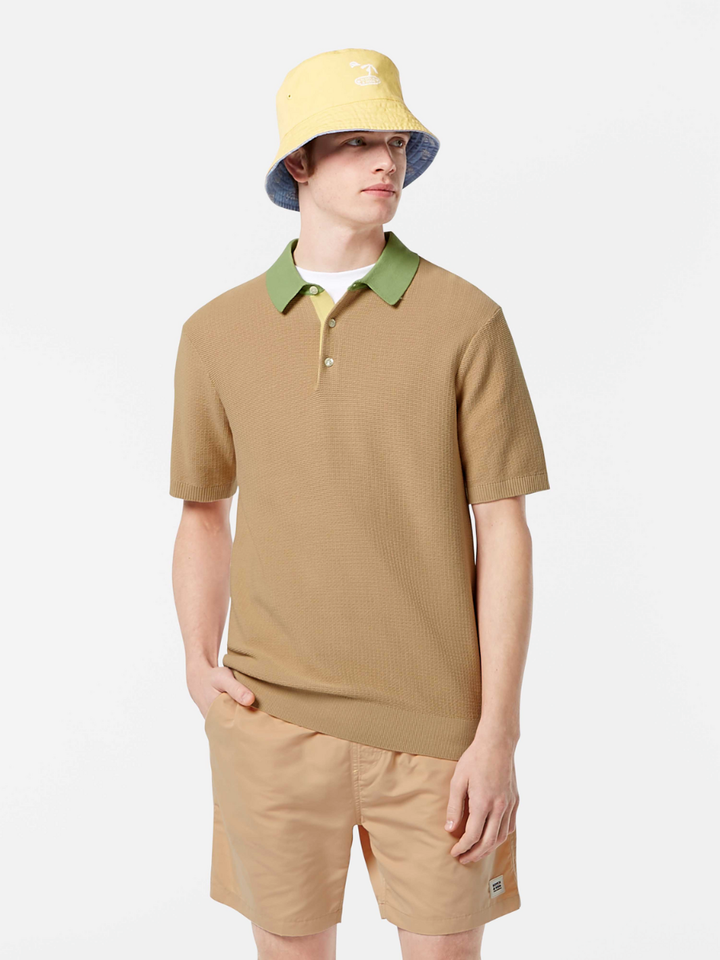 Structured knitted polo
