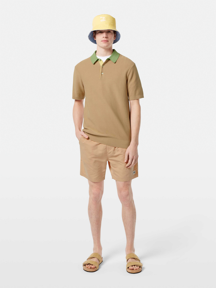 Structured knitted polo