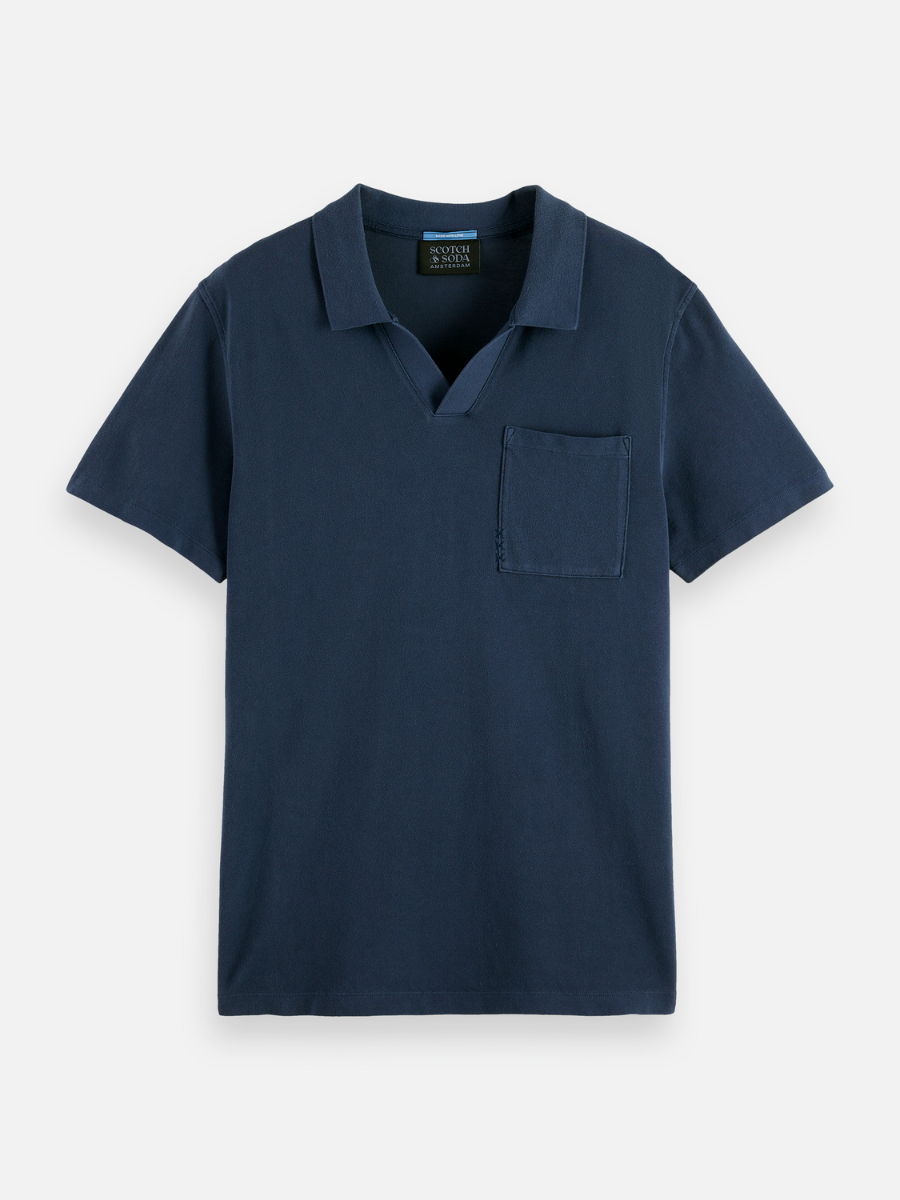 Garment-Dyed Pique Relaxed Fit Pocket Polo