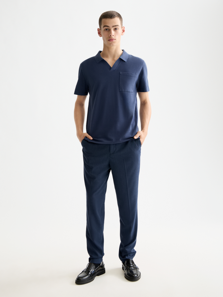 Garment-Dyed Pique Relaxed Fit Pocket Polo