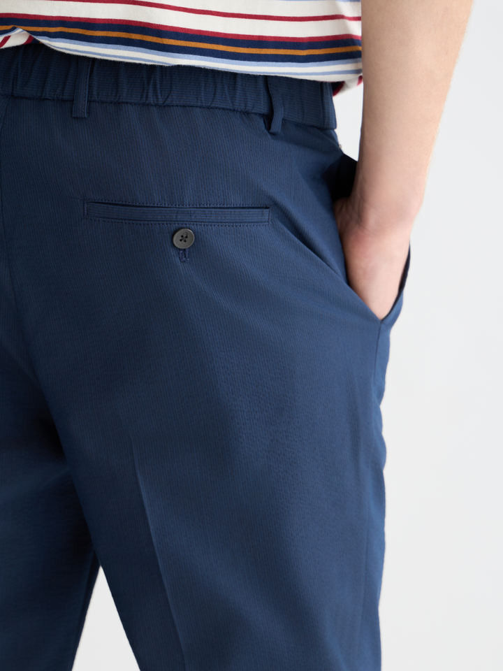 Warren Seersucker Cotton-Blend Straight Jogger