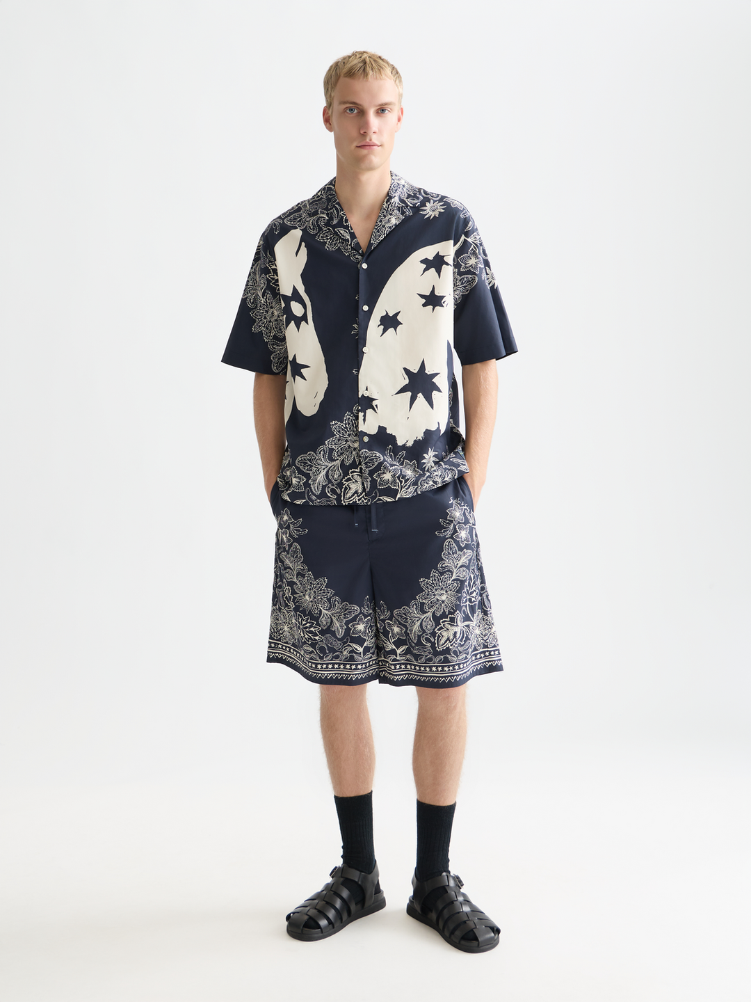 Printed Wide Bermuda Shorts