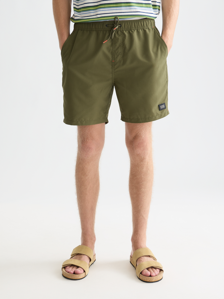 Solid Midlength Swim Shorts