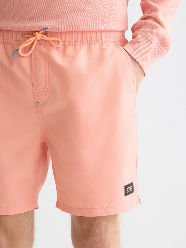 Solid Midlength Swim Shorts