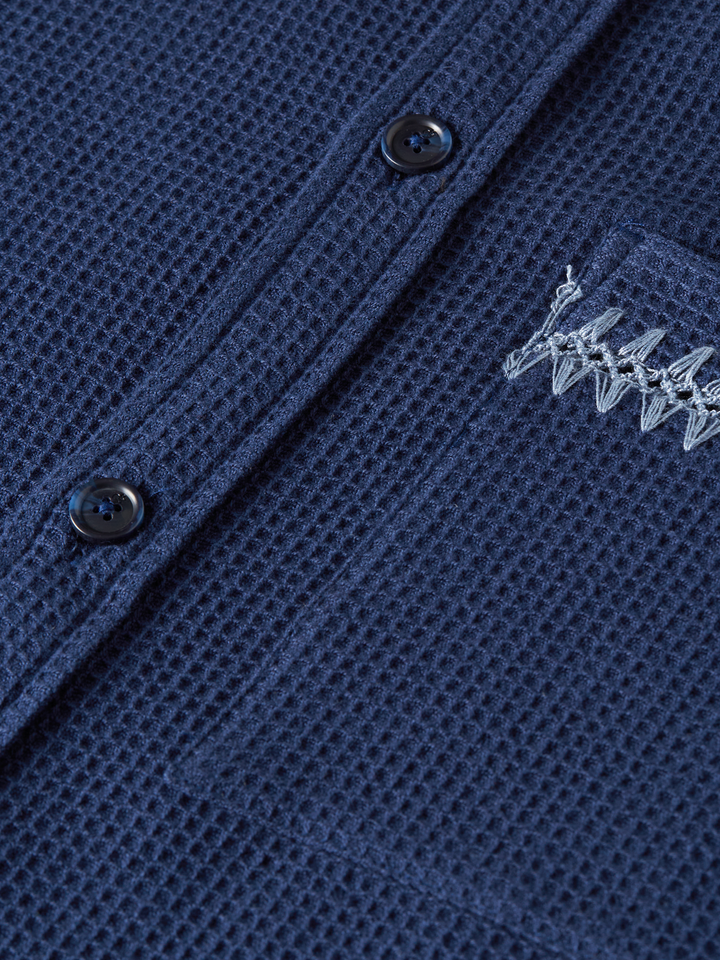Waffle Structure Relaxed Shirt