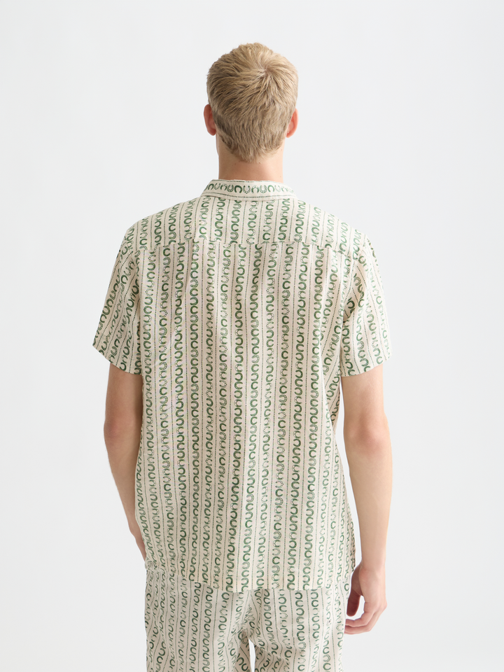 Printed Linen Short Sleeve Shirt