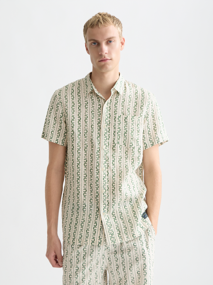 Printed Linen Short Sleeve Shirt