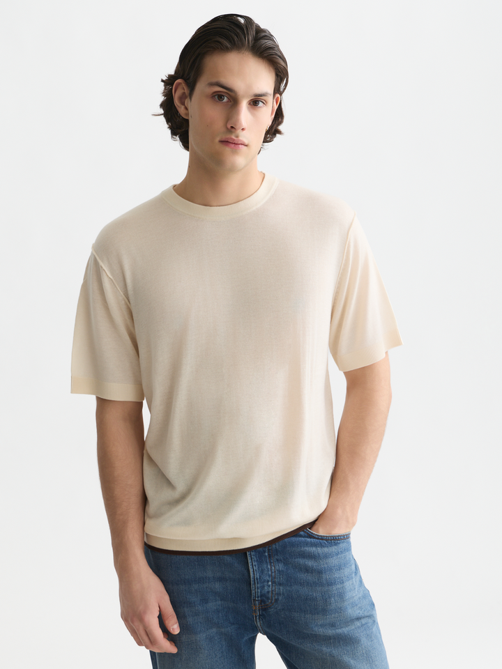 Knitted relaxed-fit T-shirt