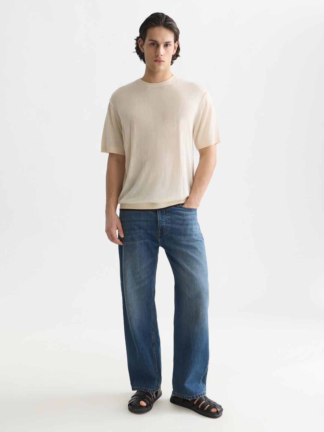Knitted relaxed-fit T-shirt