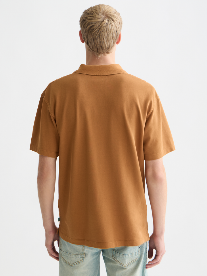 3 Crosses Pique Relaxed Garment-Dyed Polo