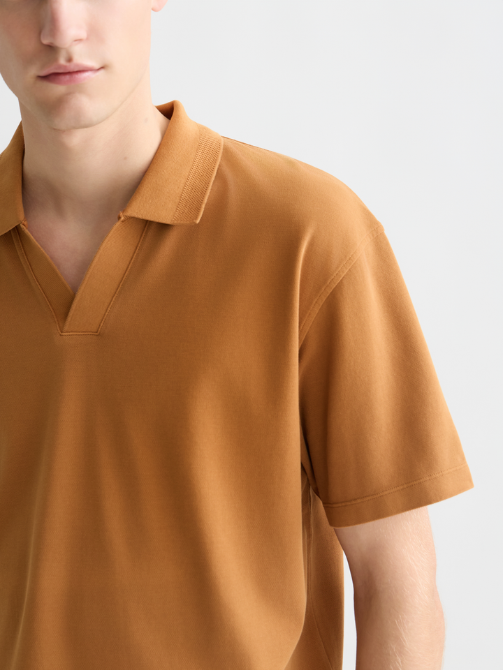 3 Crosses Pique Relaxed Garment-Dyed Polo