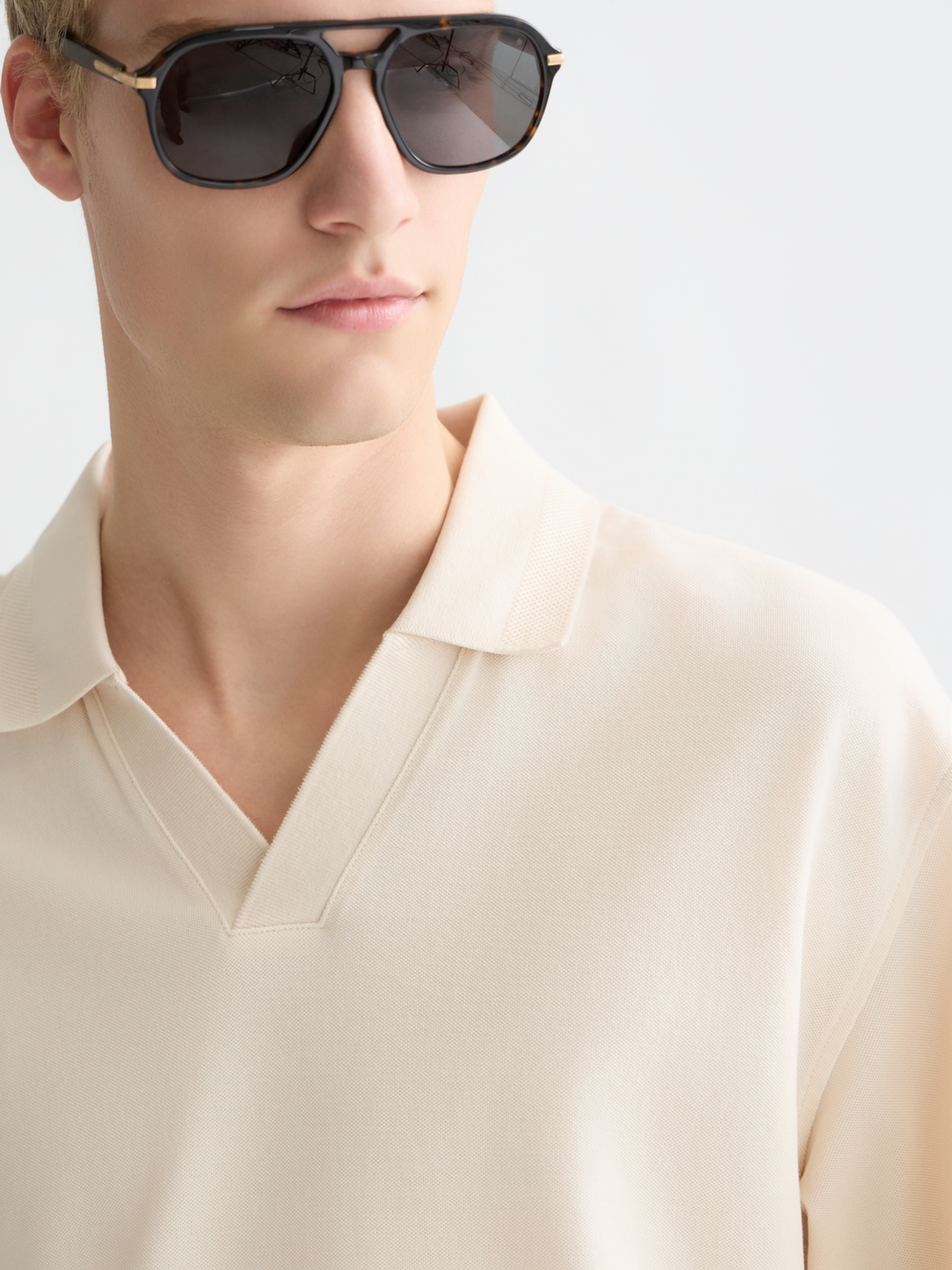 3 Crosses Pique Relaxed Garment-Dyed Polo
