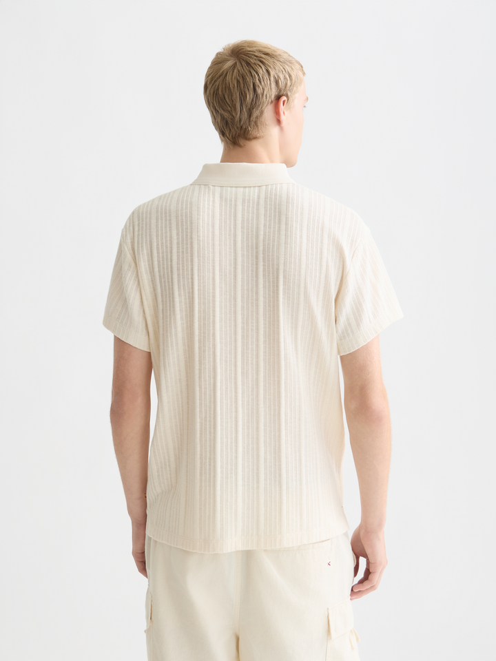 Structured Ribbed Relaxed Polo
