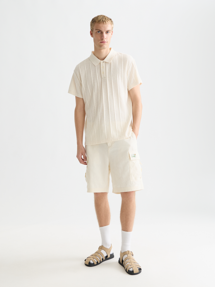 Structured Ribbed Relaxed Polo