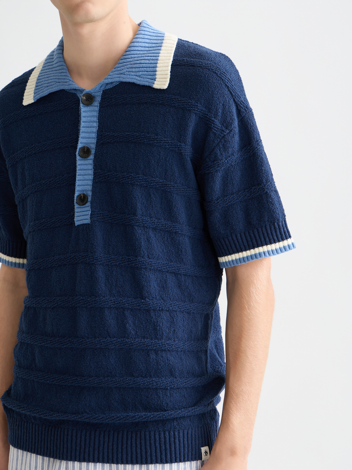 Structured Knitted Loose Polo