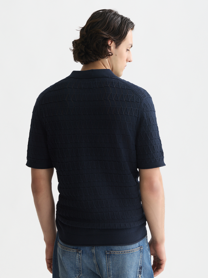 Pointelle Knitted Polo