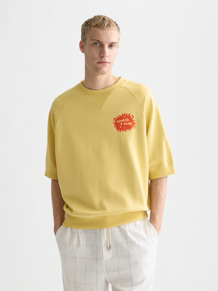 Artwork Loose Short Sleeve Sweatshirt