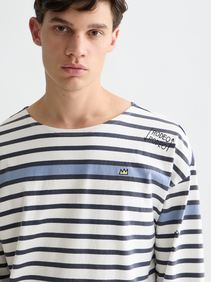 Scotch &amp; Soda X Basquiat Breton Striped Long Sleeve T-Shirt