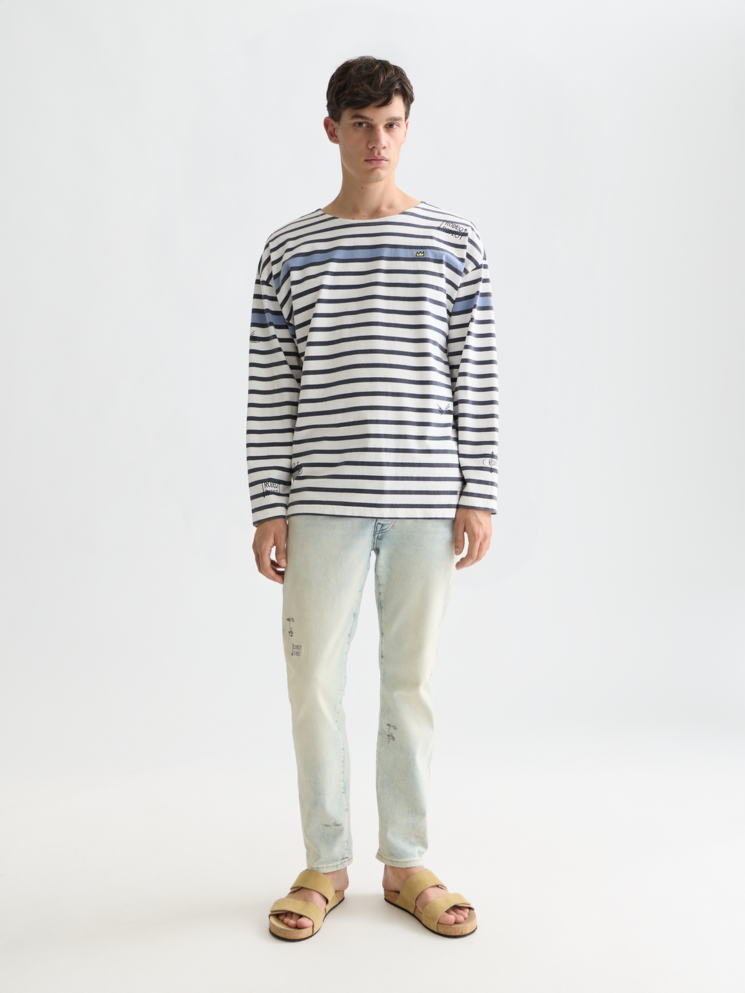 Scotch &amp; Soda X Basquiat Breton Striped Long Sleeve T-Shirt
