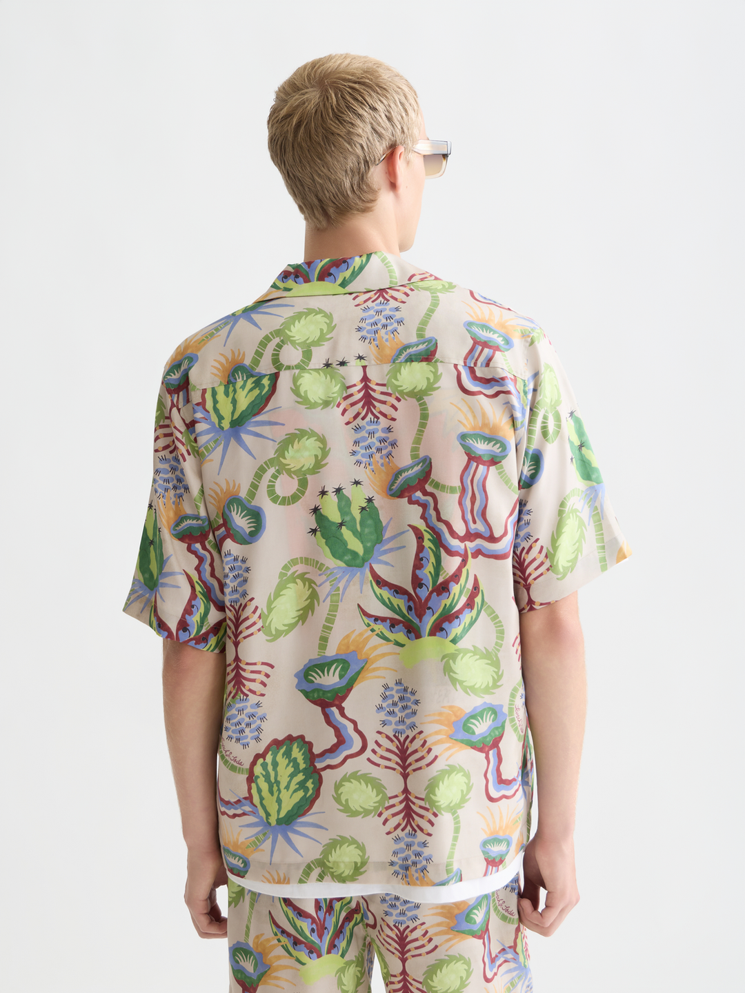 Printed Tencel Relaxed Short Sleeve Shirt