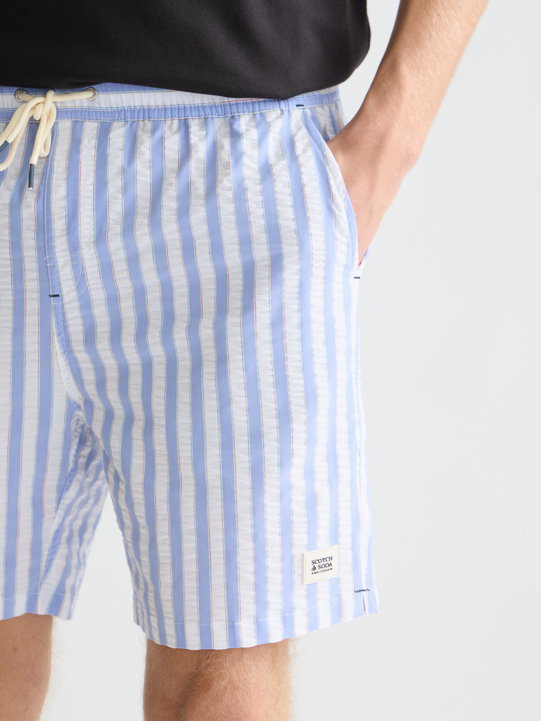 Striped Mid-Length Swim Shorts