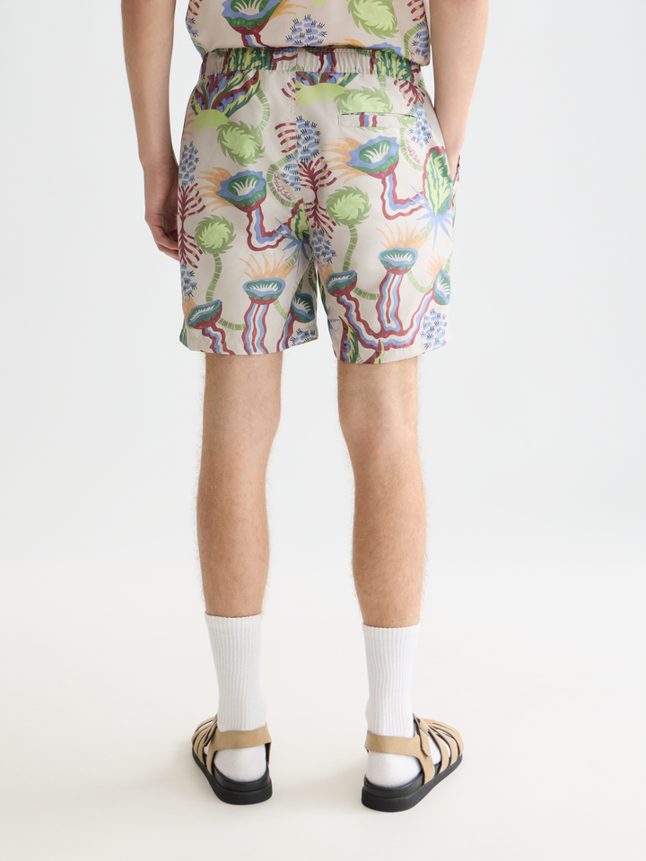 Printed Mid-Length Swim Shorts