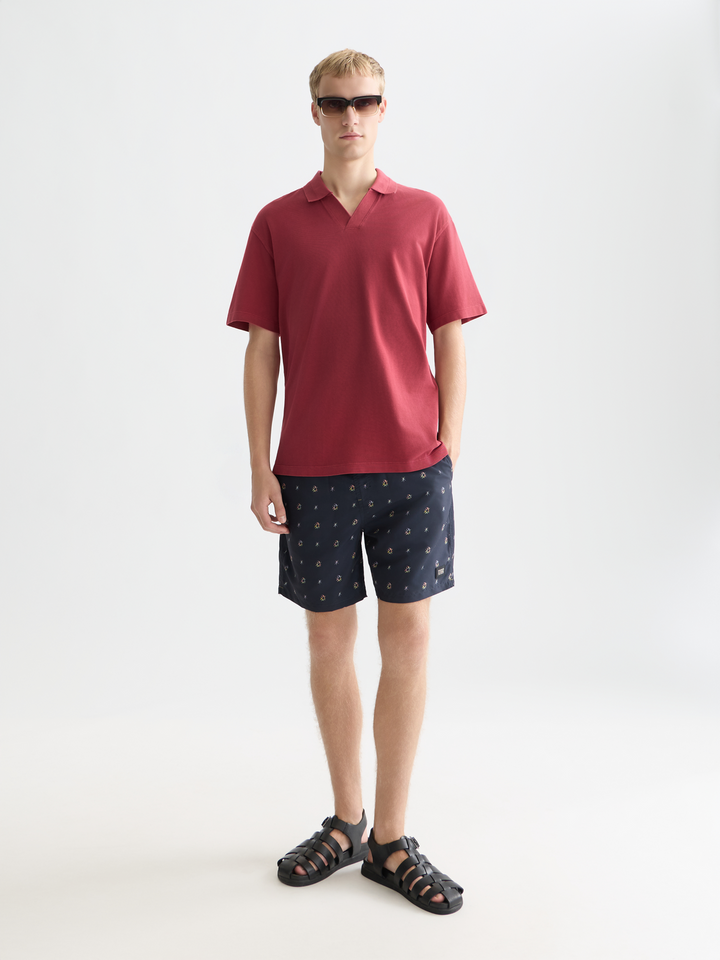 Print Mid-Length Swim Shorts