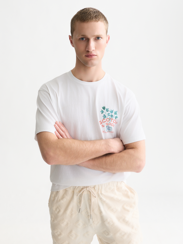 Front and back artwork relaxed-fit T-shirt