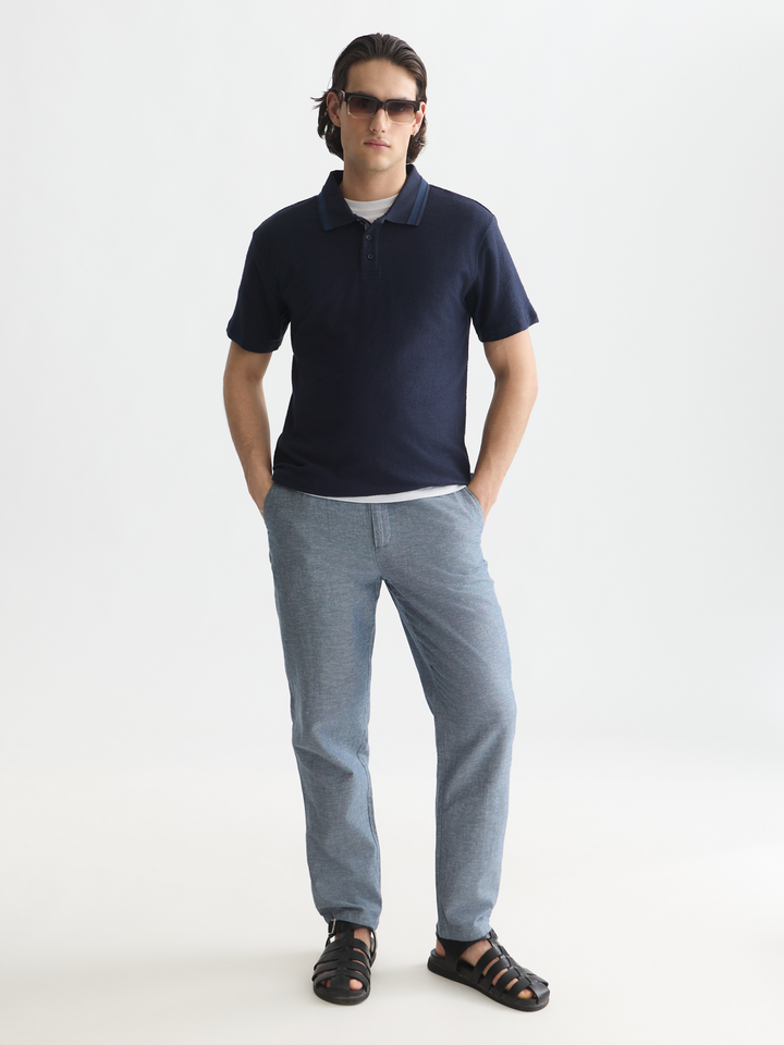 Seasonal core Warren cotton-linen twill jogger