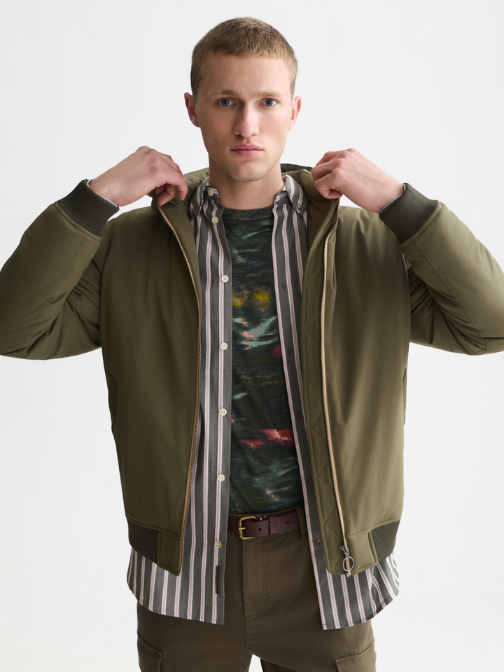 Hooded softshell padded jacket