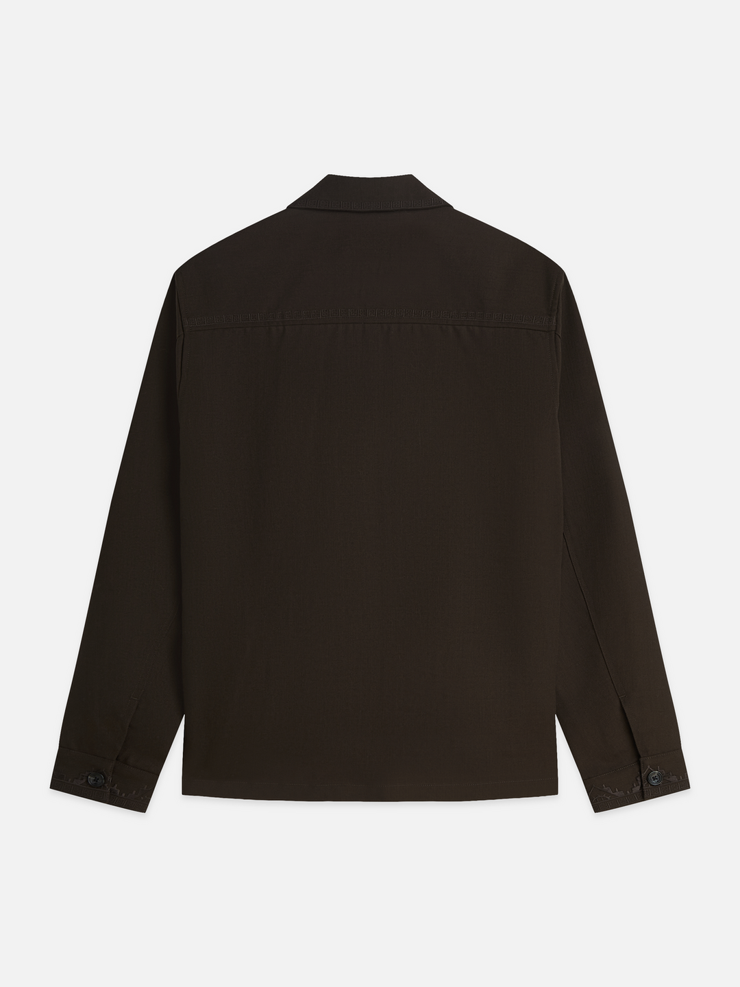 Embroidered tailored wool-blend overshirt