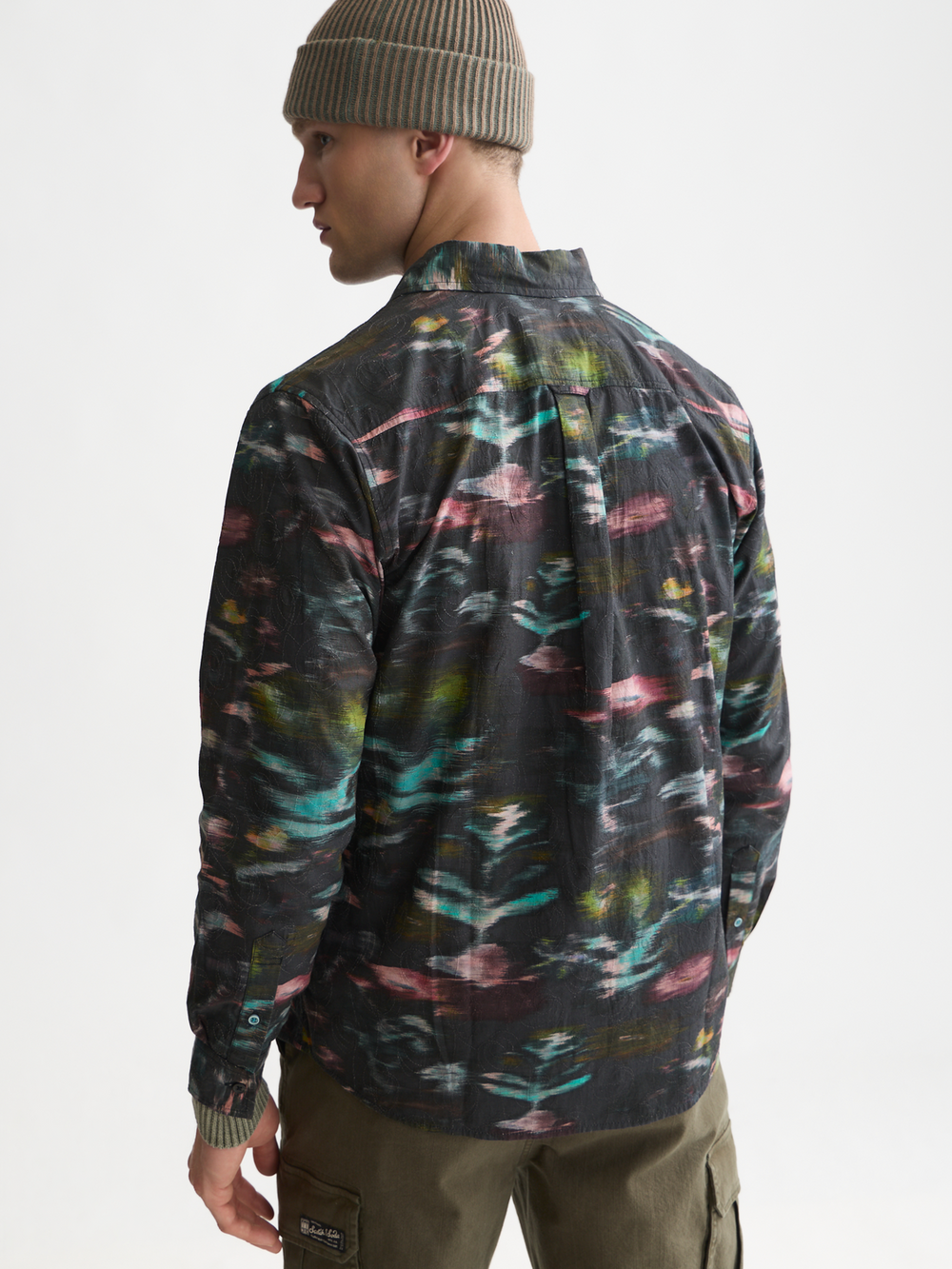 Printed embroidered relaxed-fit shirt