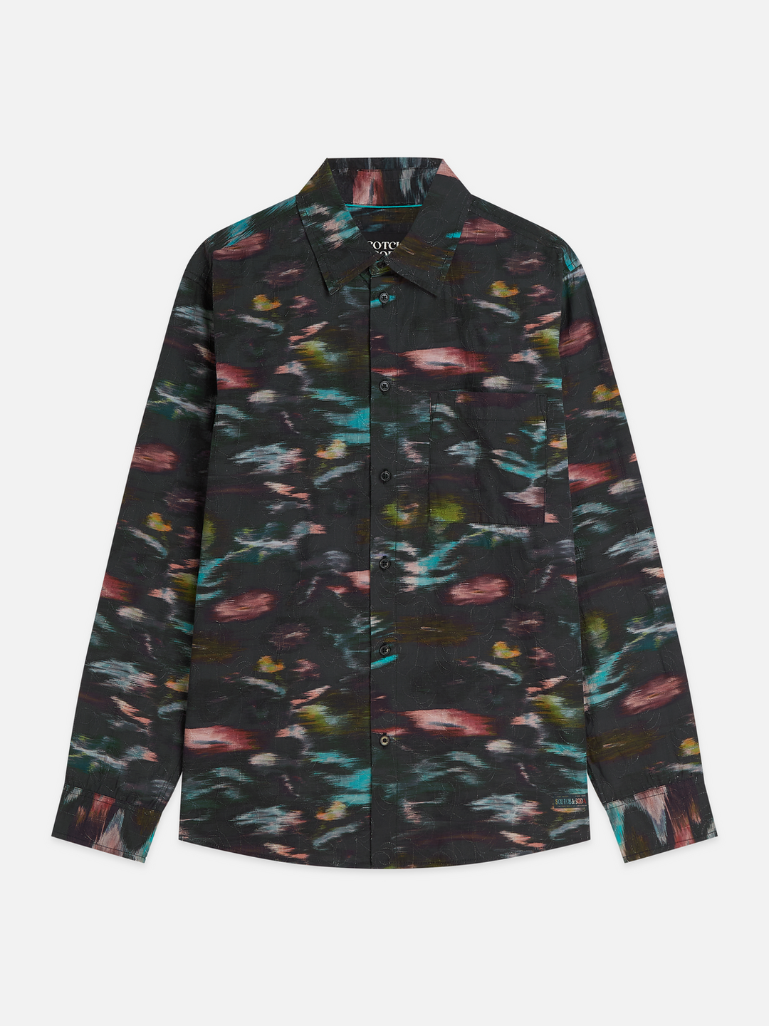 Printed embroidered relaxed-fit shirt