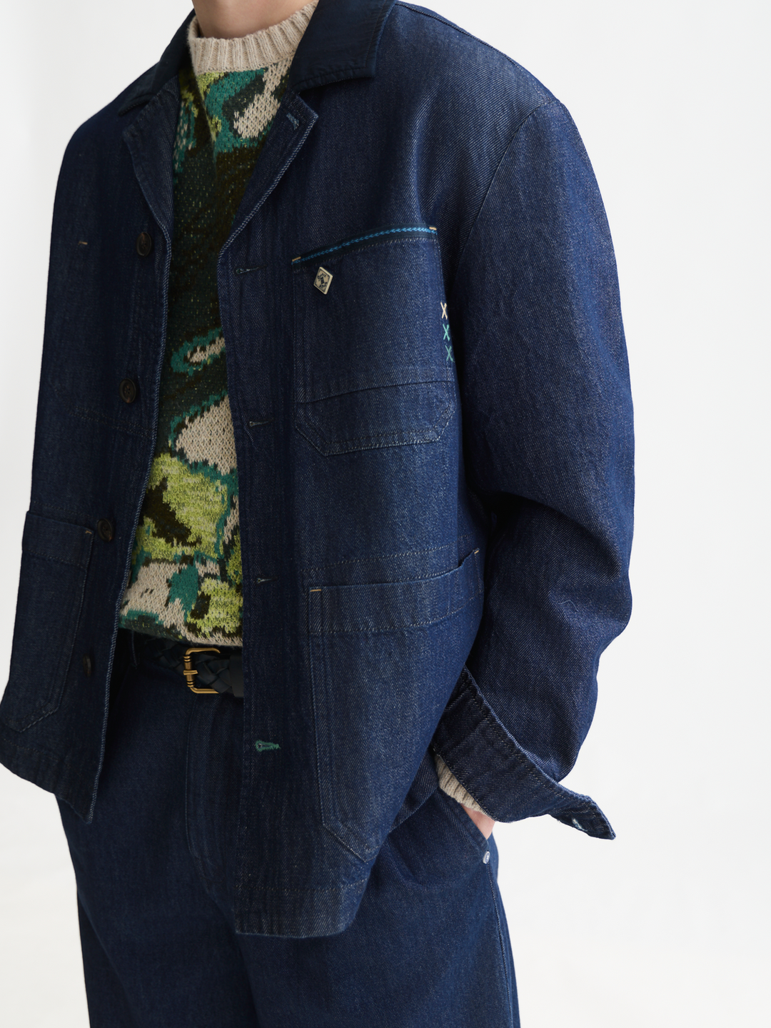 Denim workwear overshirt