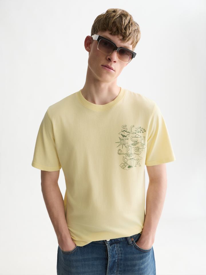 Left chest artwork regular-fit T-shirt