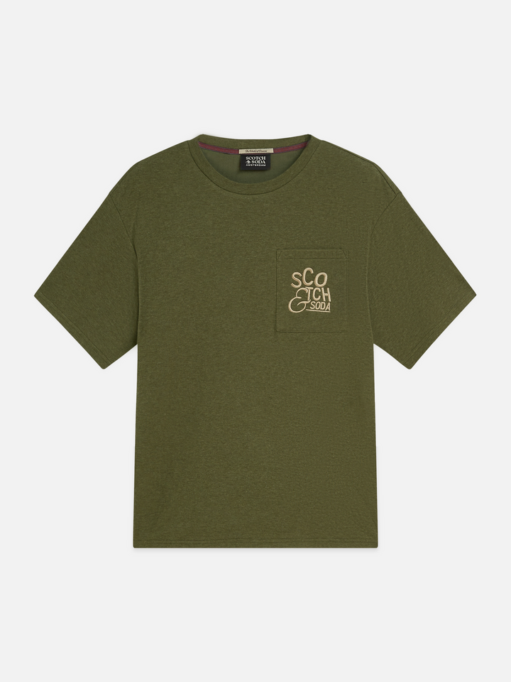 Bonded chest pocket and artwork relaxed-fit T-shirt