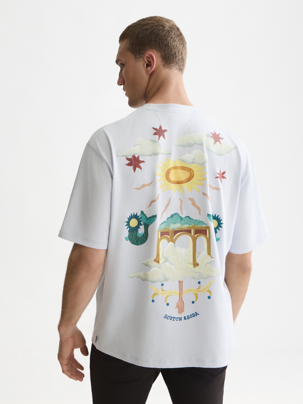 Front and back artwork loose-fit T-shirt