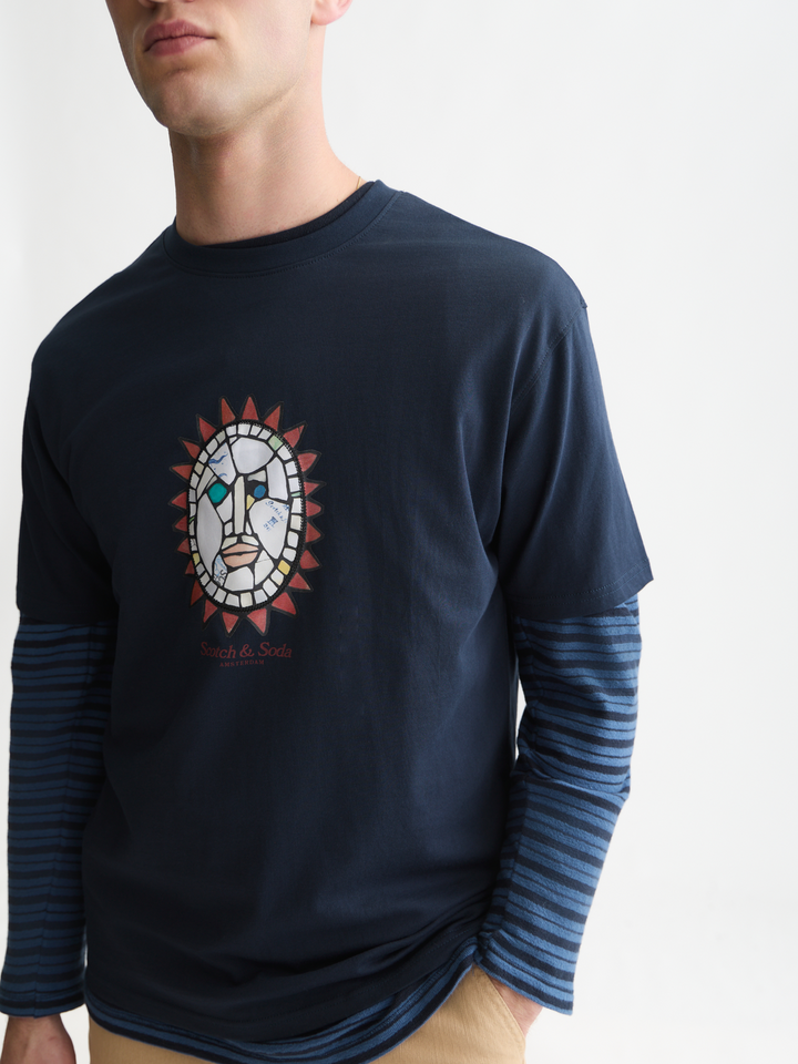 Front artwork relaxed-fit T-shirt