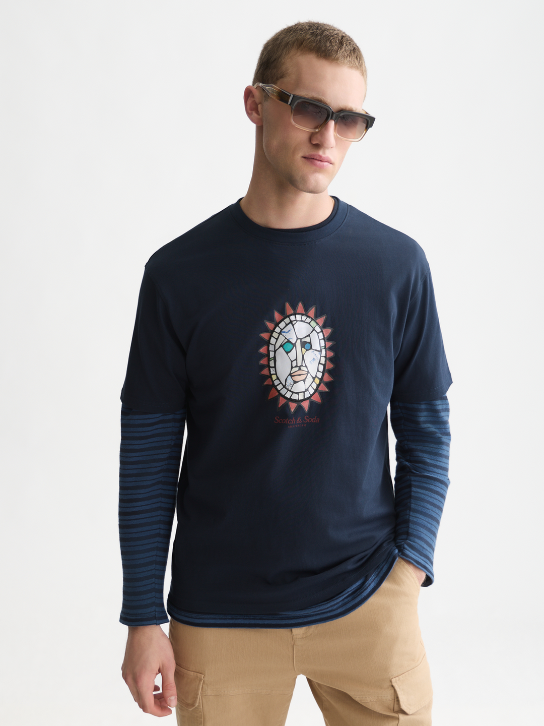 Front artwork relaxed-fit T-shirt
