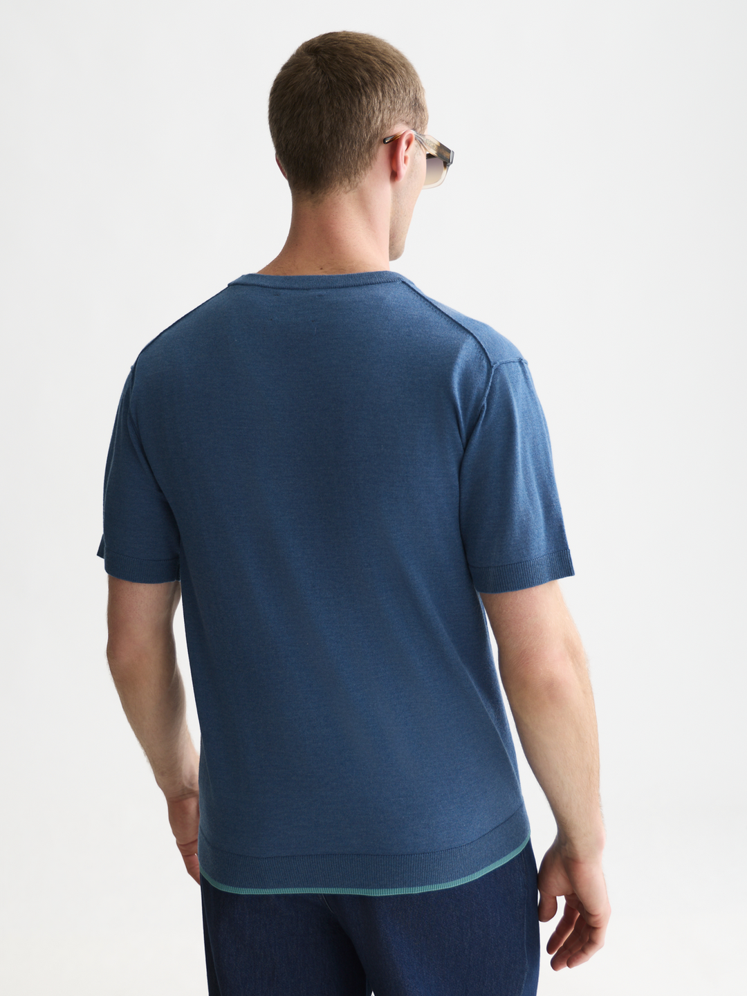 Knitted wool-blend relaxed-fit T-shirt