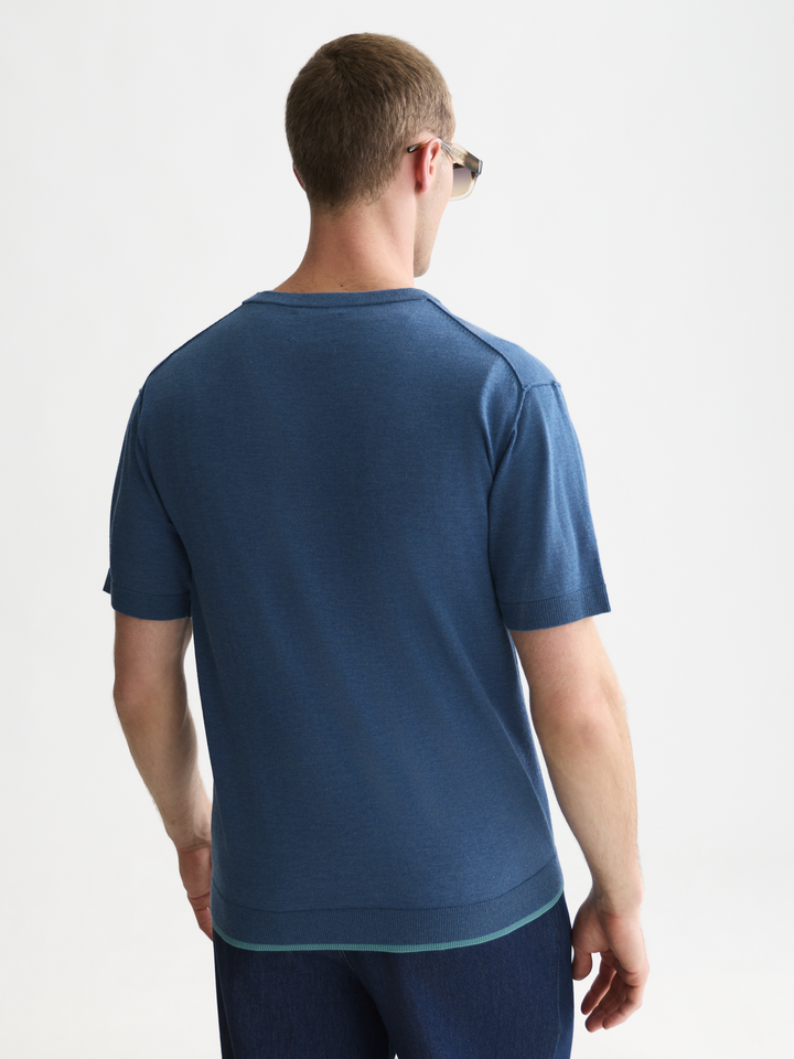 Knitted wool-blend relaxed-fit T-shirt